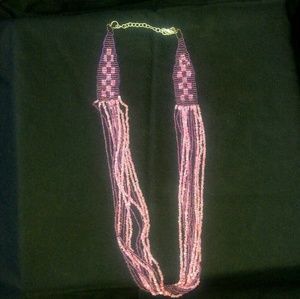 Purple Multi-strand Beaded Necklace